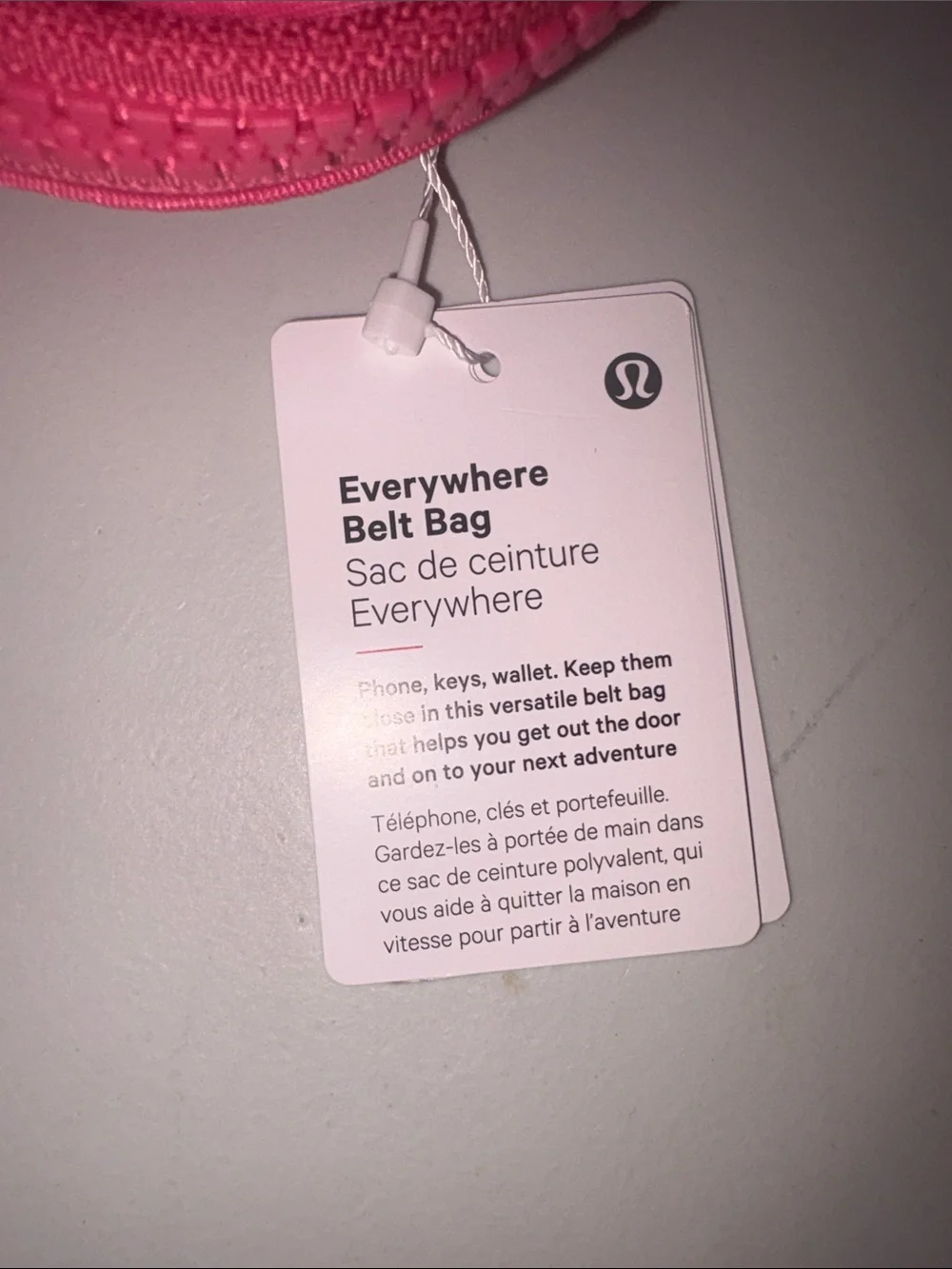 lululemon athletica Hot Pink belt bag with silver accents